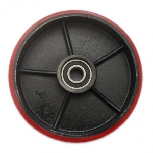 Large Steer Wheel for PT-SC2 Scissor Lift TableRed Polyurethane 50mm x 180mm x 20mm Core (Pack Of Two)
