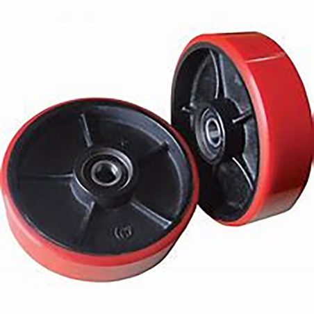 PT Steer Wheel Red PU (Cast Core) Ø200mm x 50mm x 20mm Bore (Pack of 2)