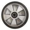 PT Steer Wheel Black Rubber (Silver Cast Core) Ø200mm x 50mm x 20mm Bore