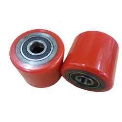PT Load Rollers Red Polyurethane Ø80mm x 70mm x 20mm Bore - 2 Pack