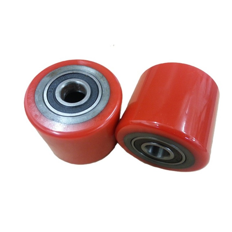 PT Load Rollers Red Polyurethane Ø80mm x 70mm x 20mm Bore - 2 Pack