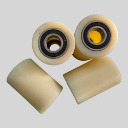 PT-LOW51 Load Rollers White Nylon Ø50mm x 70mm x 17mm Core - 4 Pack