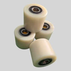 PT Load Rollers White Nylon Ø80mm x 70mm x 20mm Bore - 4 Pack